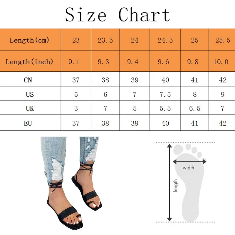 

2021 Summer Sandals Women Square Toe Ring Strap Roman Sandals Female Large Size Flat Sandals Slippers Open Toe Women's Shoes
