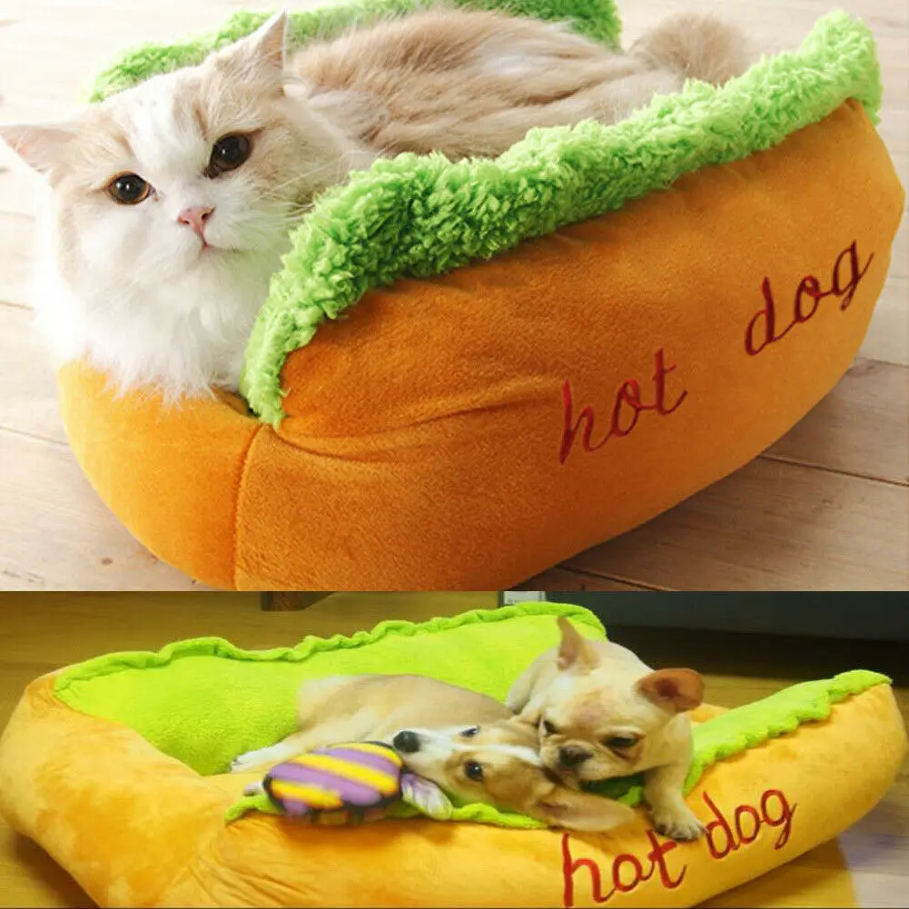 Pet Bed Cotton Hot Dog Shape Kennel Cat Nest Puppy House Warm Mat Cushion Washable Pad | Дом и сад