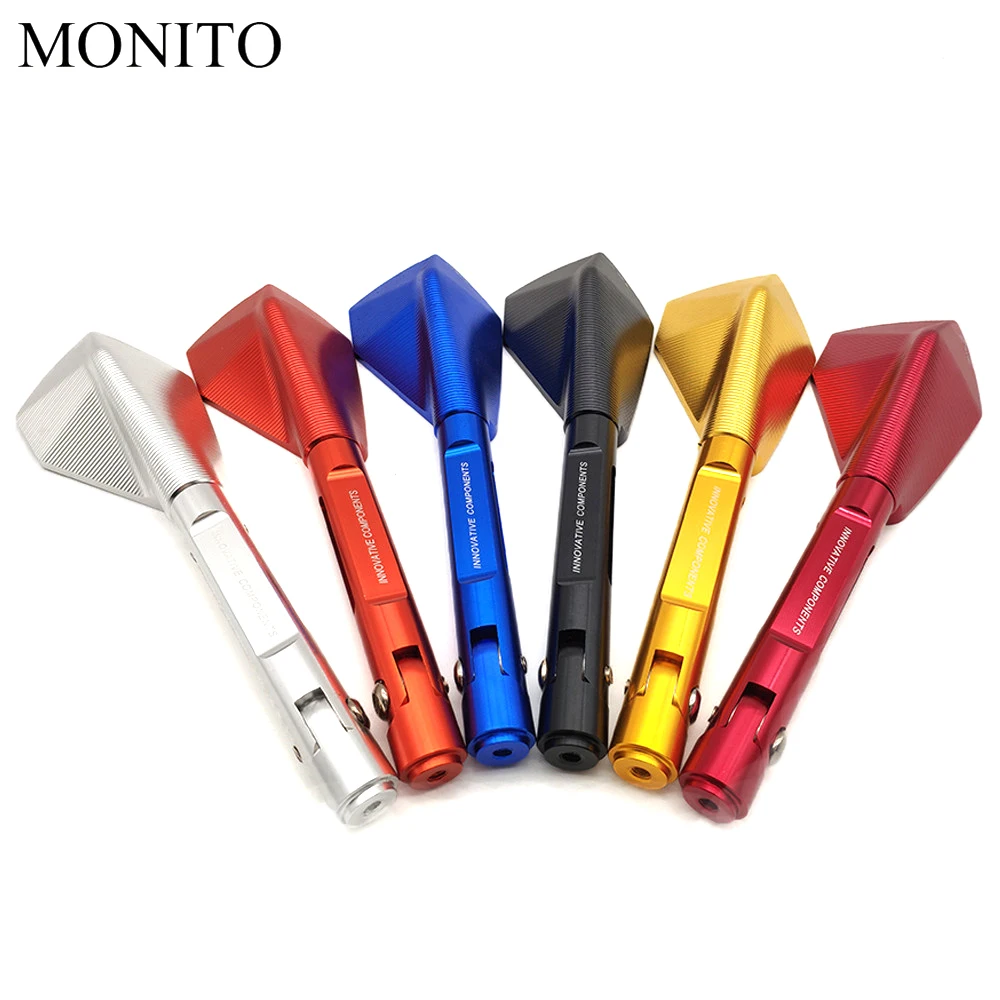 Полностью ЧПУ алюминиевые мотоциклетные зеркала мото заднего вида слепых зон