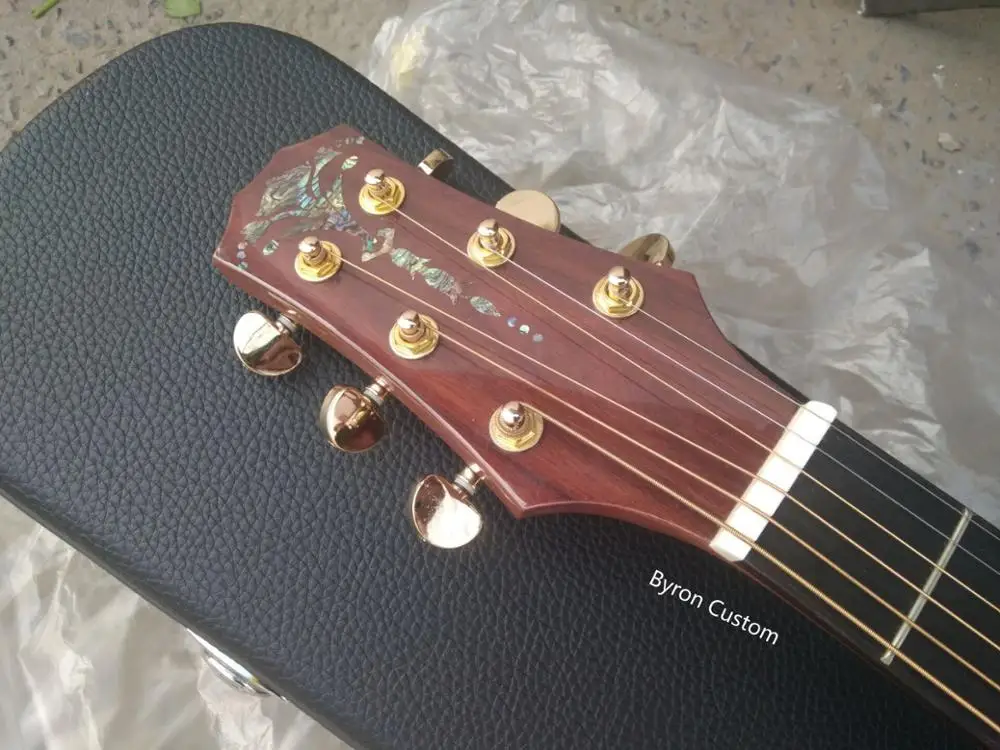 free shipping handmade guitar AAAA all solid wood customize cocobolo single cut design acoustic electric | Спорт и развлечения