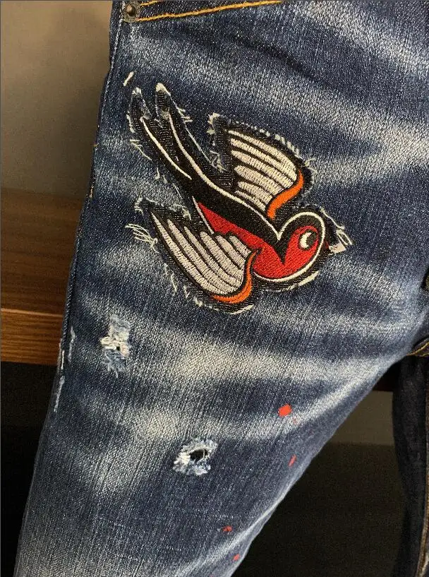 jeans Authentic Classic Dsquared2 Men Jeans Pencil Pants Party Casual Pants Streetwear 2021 Denim Male Clothing 9802