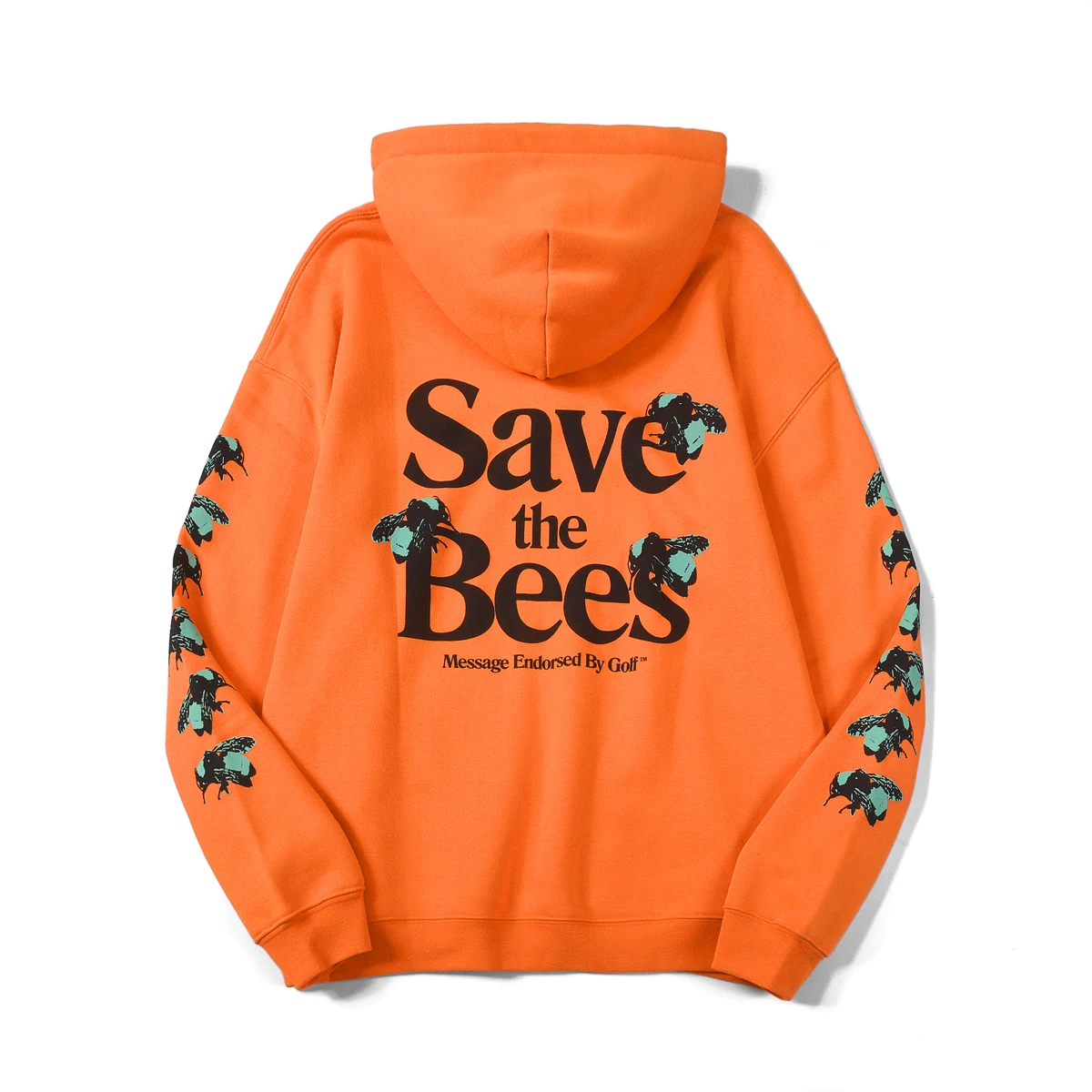 

Толстовка с надписью «save the bees» от Golf Wang, толстовка с капюшоном в виде пчелы, Свободный Мужской и женский трендовый оранжевый свитер в стиле х...
