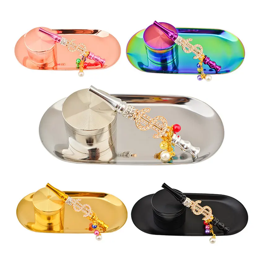 

Tobacco Grinder set weed accessories kit rolling tray herb grinder set weed grinders weed crusher girly smoking Accessories