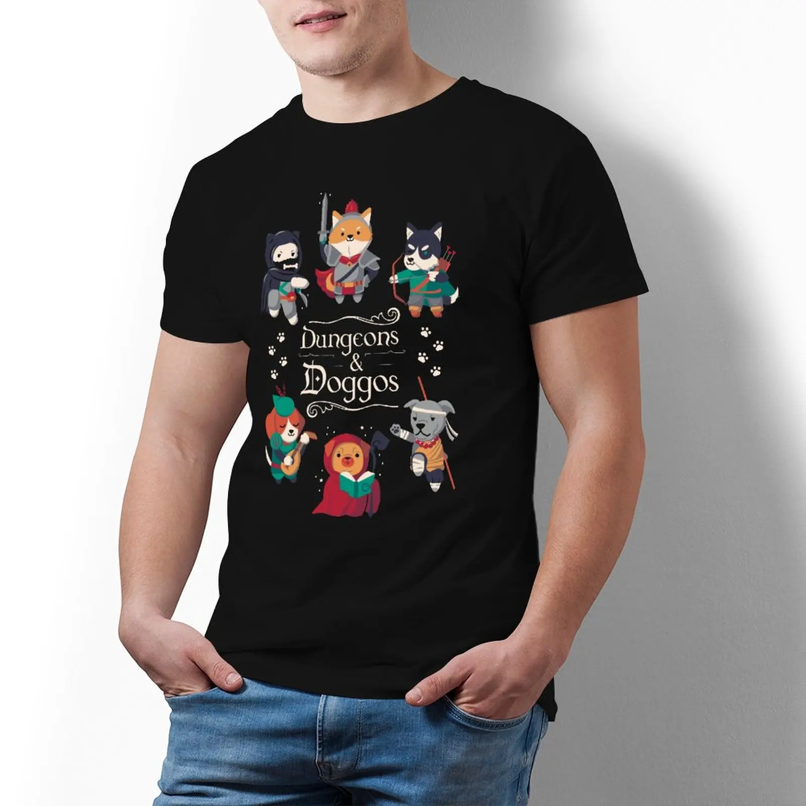 

Футболка с рисунком собак, забавная Мужская футболка из 100 хлопка, летняя футболка оверсайз с короткими рукавами