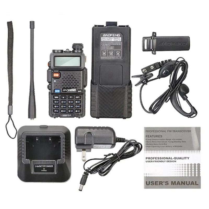 Baofeng UV-5R рация 5 Вт 3800 мА · ч радио VHF 136-174 МГц UHF 400-520 радиостанция | Мобильные