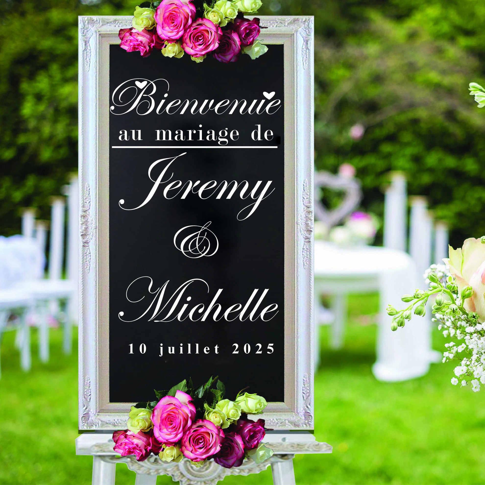 Наклейка на свадьбу в французском стиле с именами и датой | Дом сад