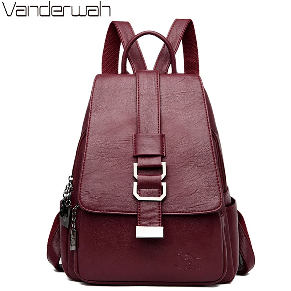 Женские кожаные рюкзаки высококачественные школьные сумки для девочек дорожный