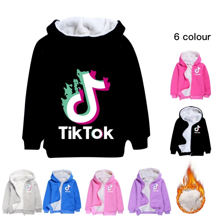 Детский кардиган TIK TOK с внешней торговлей плотное пальто на молнии модная зимняя