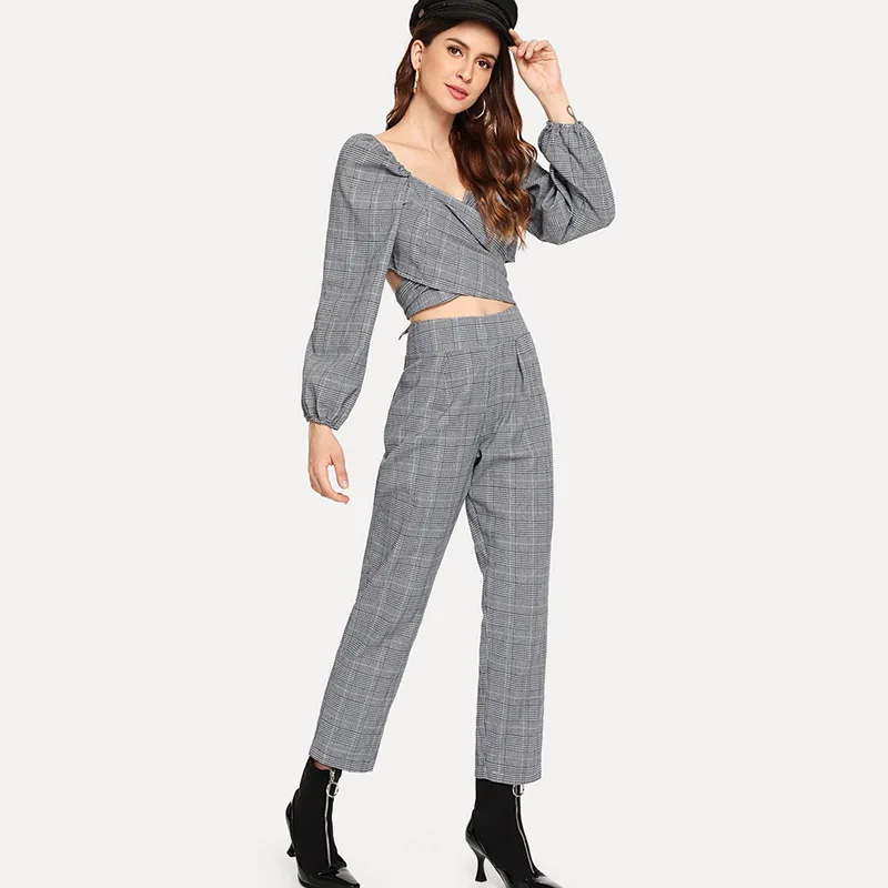 Повседневный костюм 2019 летний тренд тонкий Простой и элегантный женский