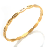 minimalist wave shape bracelets shiny crystal women bangles for trendy stainless steel bracelet jewelry gift