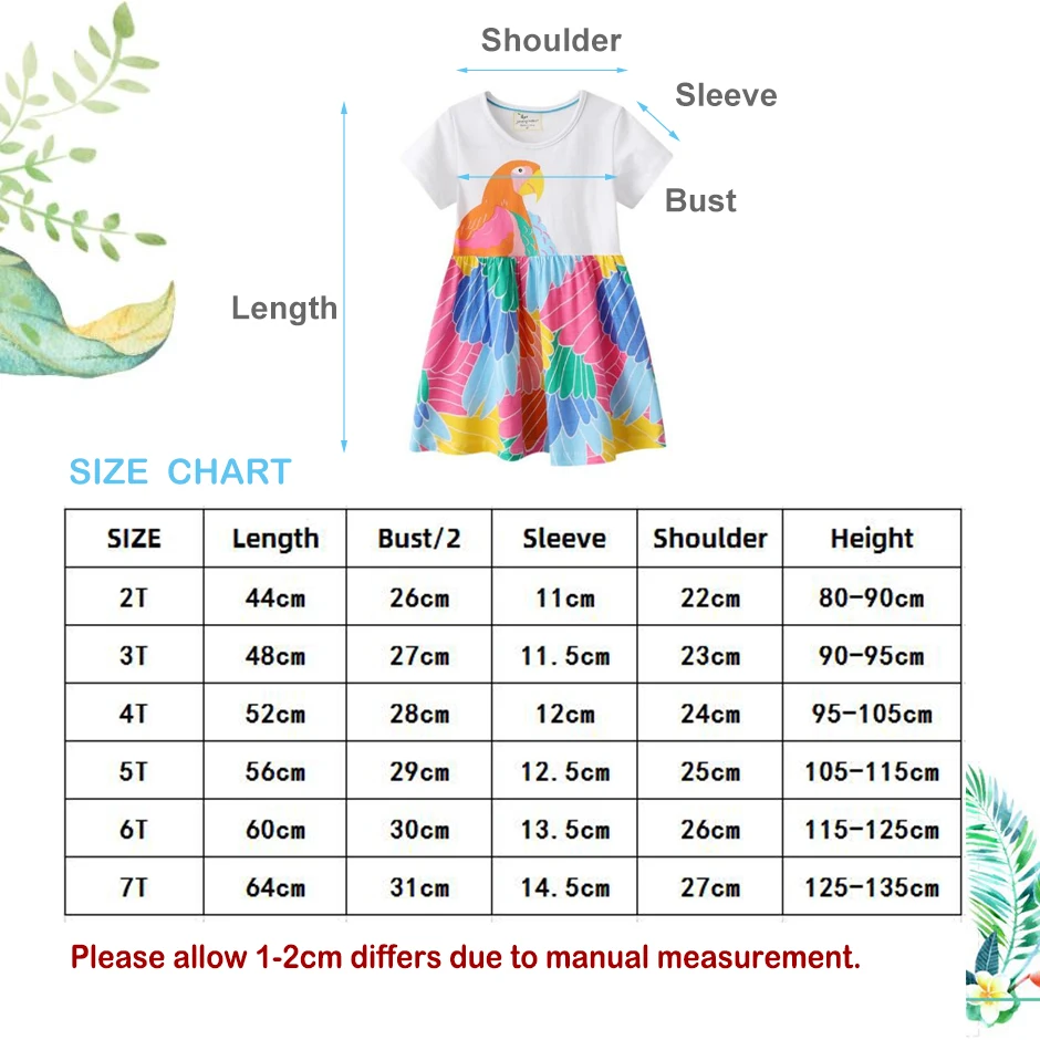 

Kids Dresses For Girls 2021 Summer New Toddler Girls' Dress Cute Sweet Short Sleeve Cotton Soft Animal Design Children Clothes