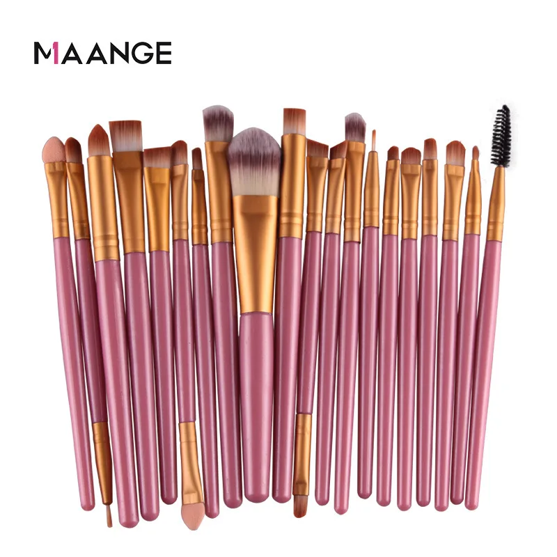 

Pink 20Pcs Makeup Brushes Sets Eye Cosmetic Powder Foundation Blending Eyeliner Eyelash Eyebrow Makeup Soft Hair Beauty Tool P01