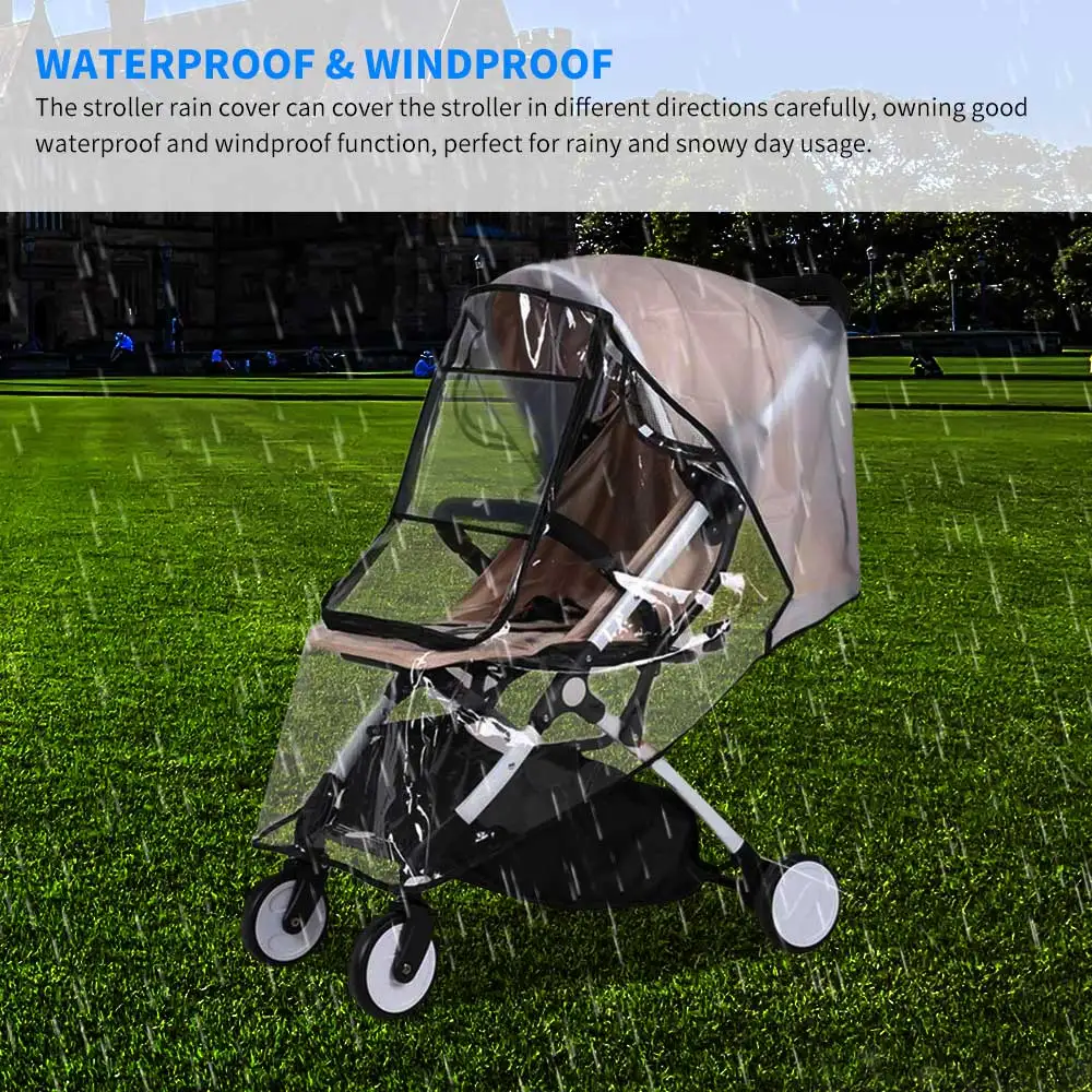 

Универсальный непромокаемый дождевик для детской коляски, прозрачный плащ от ветра и пыли, на молнии, Детские аксессуары