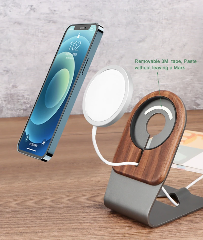 Подставка из натурального дерева для Apple MagSafe Charger подставка Натурального ореха