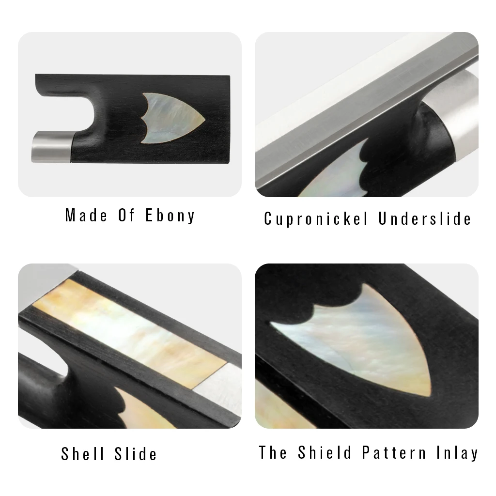 Сменный бант для скрипки BOWORK из эбенового дерева в виде лягушки с красивыми