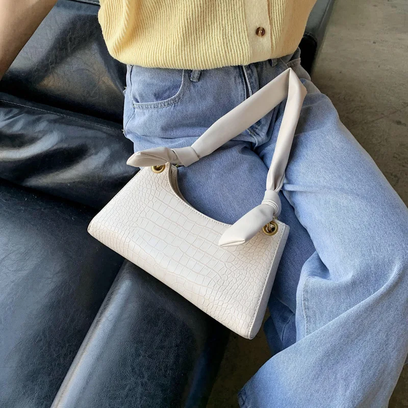 Женская сумка для подмышек 2020 летняя багет из крокодиловой кожи Франция Xiaozhong