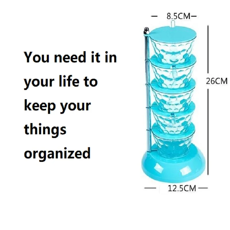 

Rotating Seasoning Box Transparent Spice Bottle Pepper Salt Jar Sauce Storage Container Kitchen Organizer Multi-layer Holder