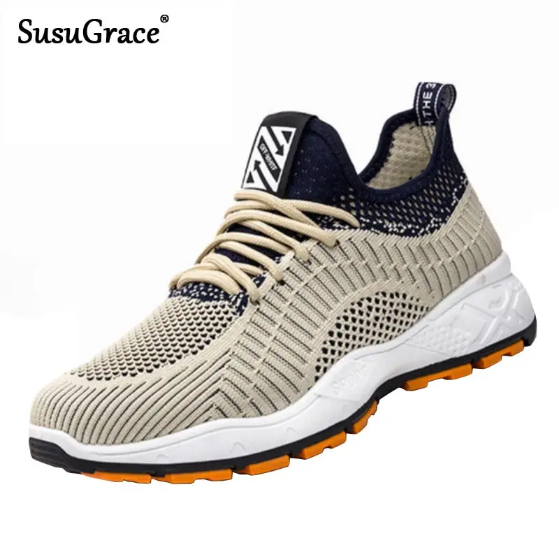 

SusuGrace Running Shoes Men Fashion Sneakers Breathable Mesh Light Platform Casual Shoes Comfort Male Sneakers Tenis Masculino