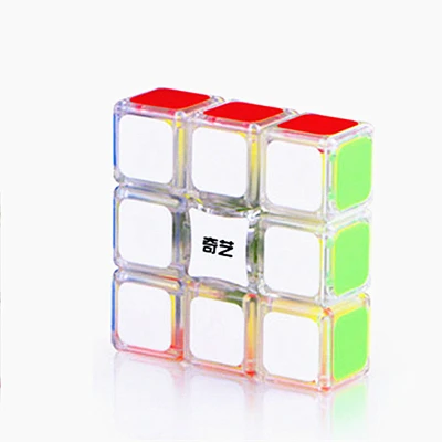 Прозрачный Qiyi 1x3x3 куб скоростная головоломка 133 магический куб qiyi 133 cubo magico антистресс игрушки для детей - Цвет: Прозрачный