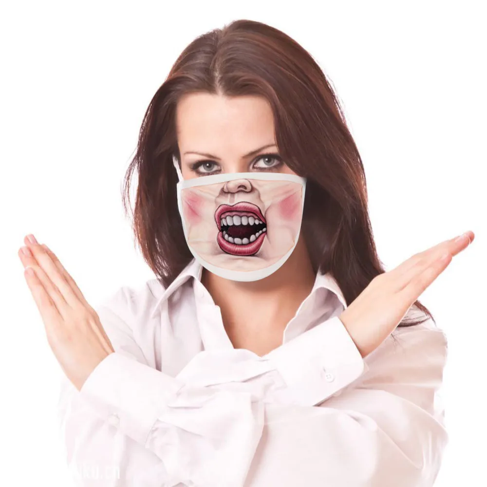 Забавная маска для лица креативная хлопковая с выражением унисекс женская