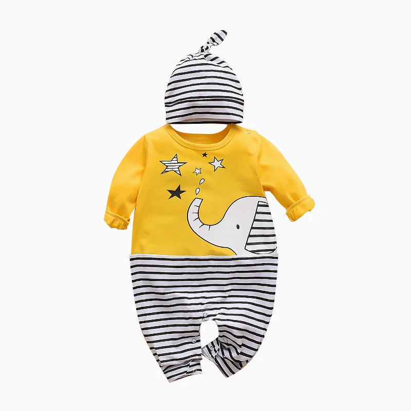 Комбинезон + шапка для новорожденных с длинным рукавом и капюшоном|Ромперы| |