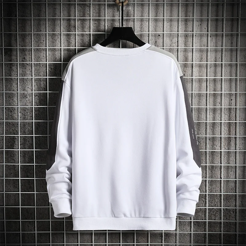 

Single Road Mens Crewneck Sweatshirt Men 2021 Print Solid Oversized Japanese Streetwear Hip Hop Black Hoodie Men Sweatshirts