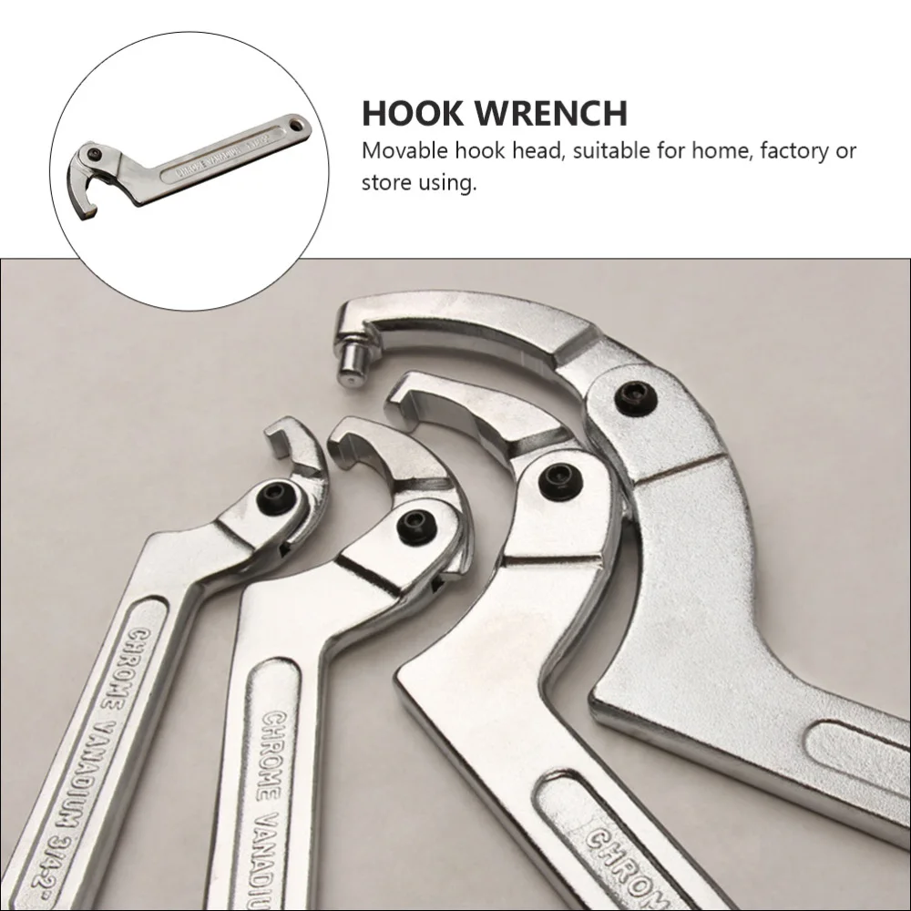 

1PC Movable Nut Spanner Multi-functional Adjustable Crescent Wrench (Silver)