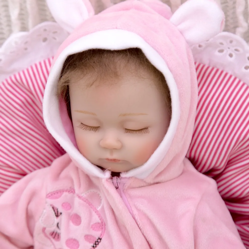 Реалистичная 17 дюймов игрушка Reborn Baby Doll 43 см мягкий силиконовый bebe reborn realista Menina