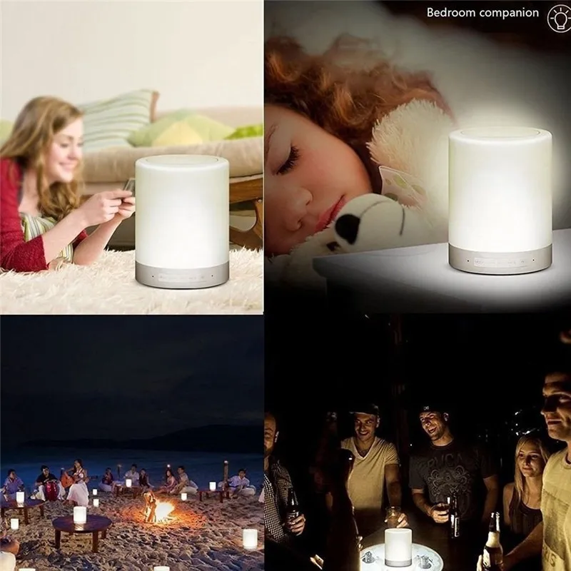 

Portable Wireless Speaker Touch Pat Light Bluetooth Speaker Colorful Player LED Night Light Bedside Table Lamp for Better Sleeps