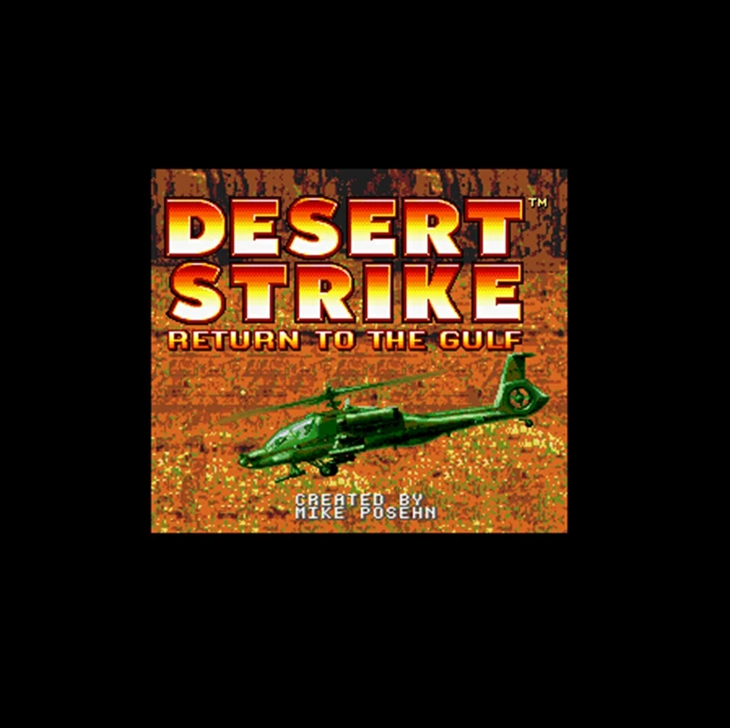 Desert Strike-Вернитесь в гольф NTSC Версия 16 бит 46 пин большая серая игровая карта для