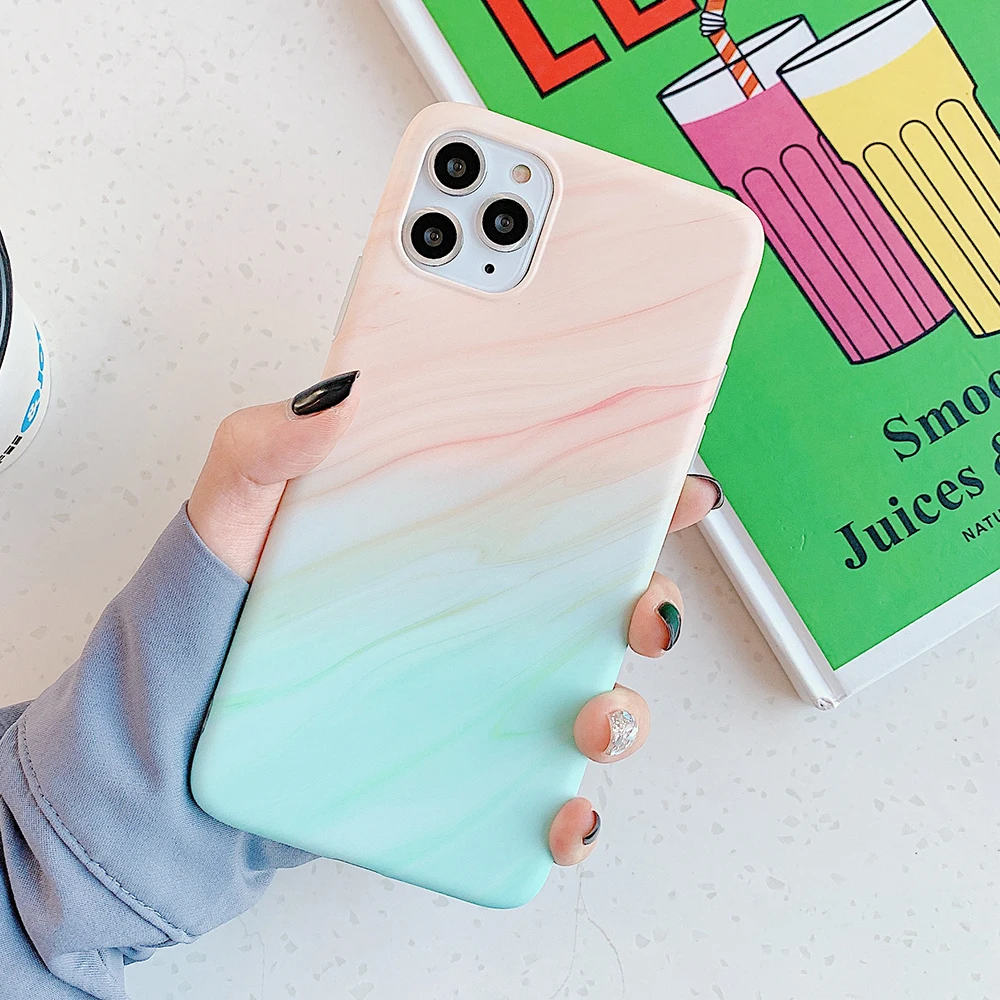 LOVECOM винтажный градиентный цветной мраморный чехол для телефона для iPhone 11 Pro Max XR XS Max 6 6S 7 8 Plus X Матовый Мягкий IMD чехол-накладка