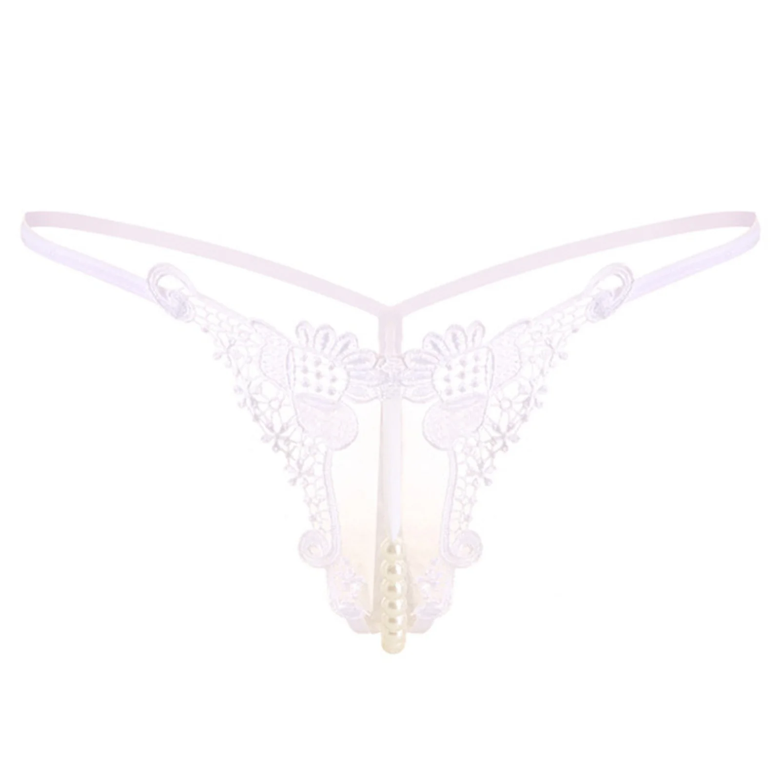 Мужские трусы стринги с цветочной вышивкой жемчугом |