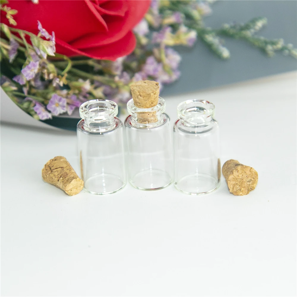 Милые компактные Стеклянные Мини бутылочки с пробками 1 мл пустые маленькие