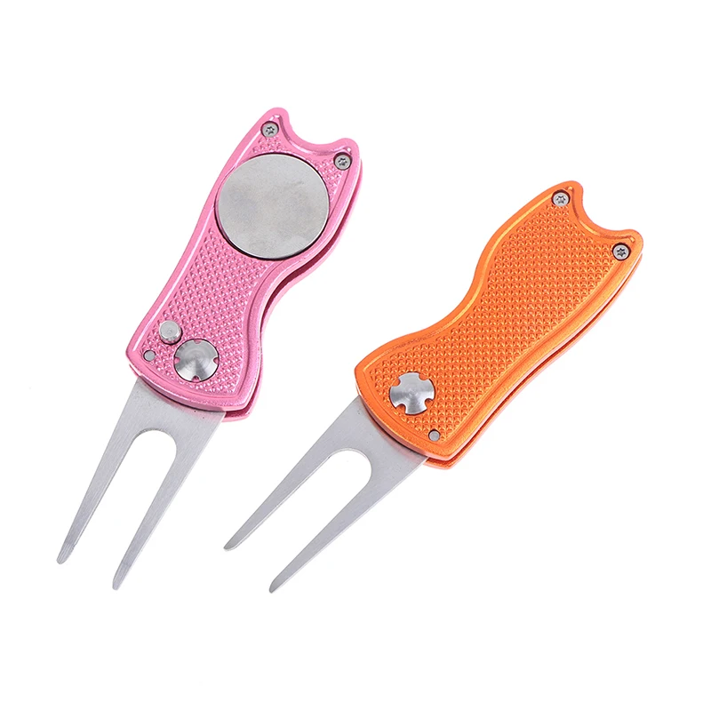 

Folding Golf Divot Repair Fork Pitch Groove Remover Pitchfork Switchblade Tool
