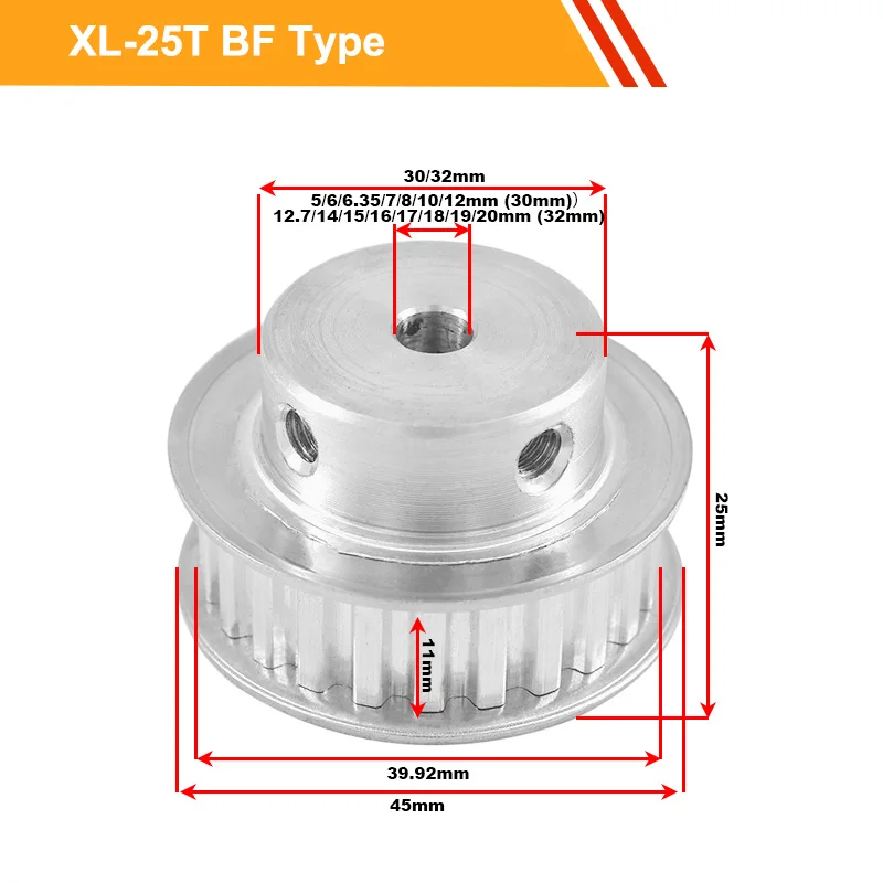 Шкив ГРМ XL 25T Ширина ремня 11 мм шкив двигателя 5/6/6.35/7/8/10/12/12. Колесо с отверстием