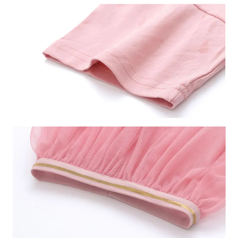 Детские летние костюмы для девочек длинная футболка + юбка комплект из 2