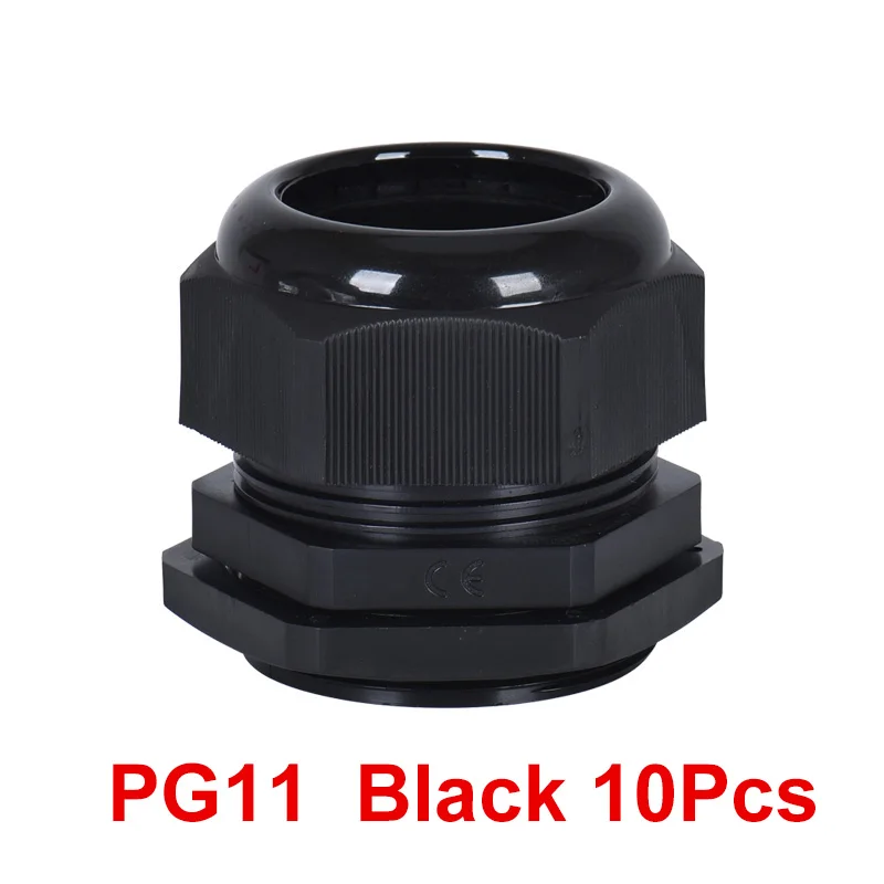 PG11 Black 10Pcs PG нейлоновый кабельный ввод пластиковый Электрический провод водонепроницаемый соединительный кабель IP68 PG7 PG9 PG11 PG13.5 PG16 PG19 4-50 мм Gram Head CE - Цвет: PG11 Black 10Pcs