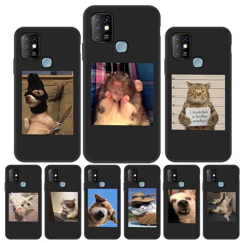 cute animal phone case for infinix hot 10 8 9 play case on infinix hot 10 lite 10t 10s nfc note 10 7 zero 8 smart 5 4 soft cover free global shipping