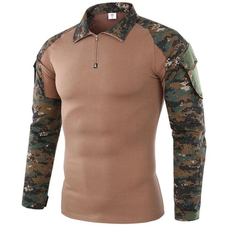

Outdoor Camouflage Long Sleeves T-Shirts Men Military Tactical Shirts Top US Army Training Hiking Hunting Clothing Combat Tshirt
