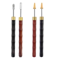 rorgeto leather edge treatment tool blackred sandalwood edge oil pen brass head leather edge dye applicator leather craft tool