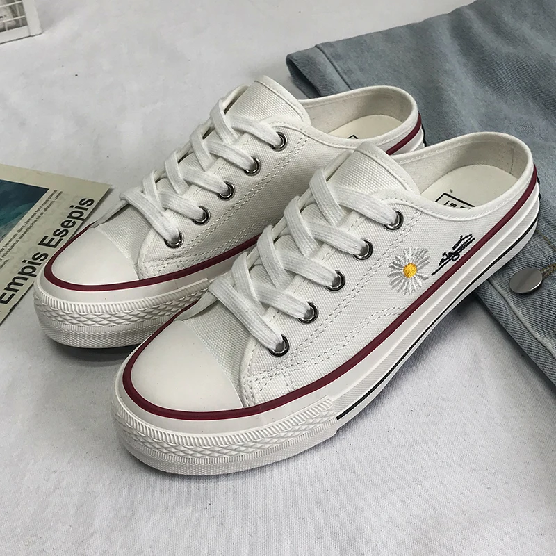 Кроссовки женские парусиновые без шнуровки Повседневные Дышащие модная Уличная