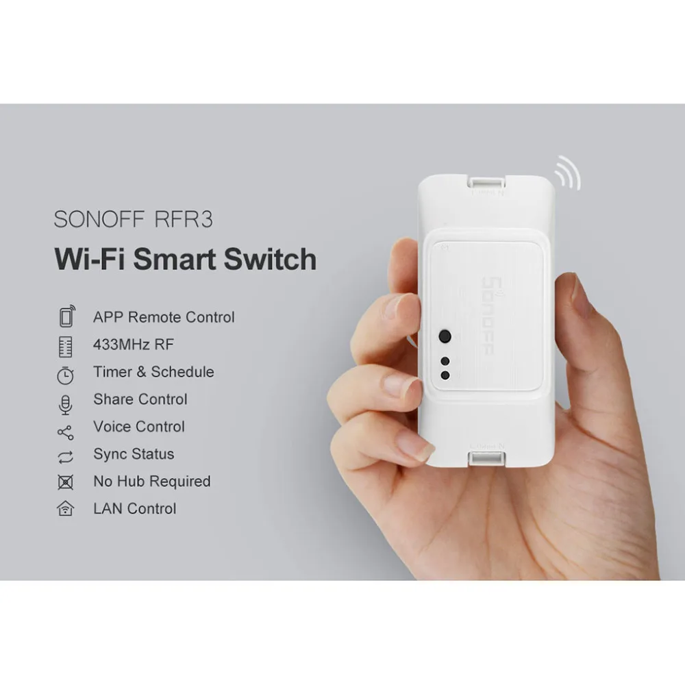 SONOFF RFR3 DIY Wifi Пульт дистанционного управления, умный RF переключатель, работает с Alexa/Google Home Assistant, умный дом, автоматизация, таймер