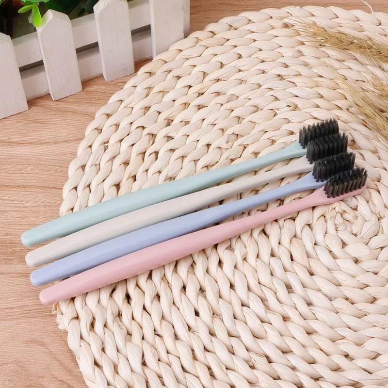 

4 Pcs/ Set Bamboo Charcoal Nano Ultra Soft Oral Hygiene Toothbrush Solid Color