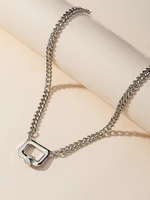 fashion asymmetric lock necklace for women twist gold silver color chunky thick lock choker chain necklaces party jewelry