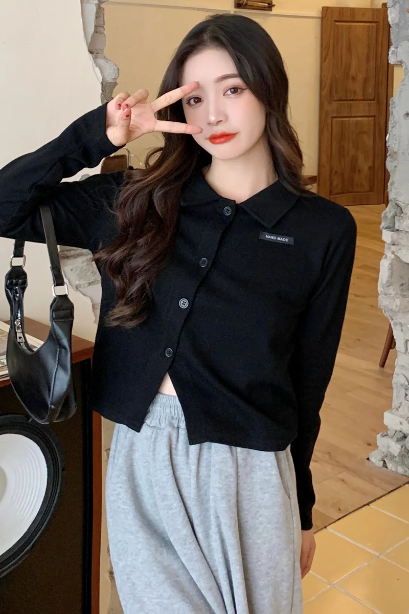 Большой шикарный кардиган свитер осенняя Асимметричная короткая облегающая