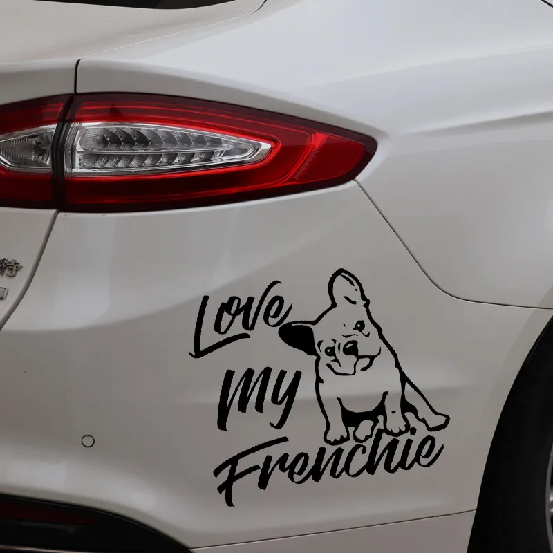 YJZT 14 6 х12 9 см Виниловая наклейка на окно бампера автомобиля Love My French Bulldog с
