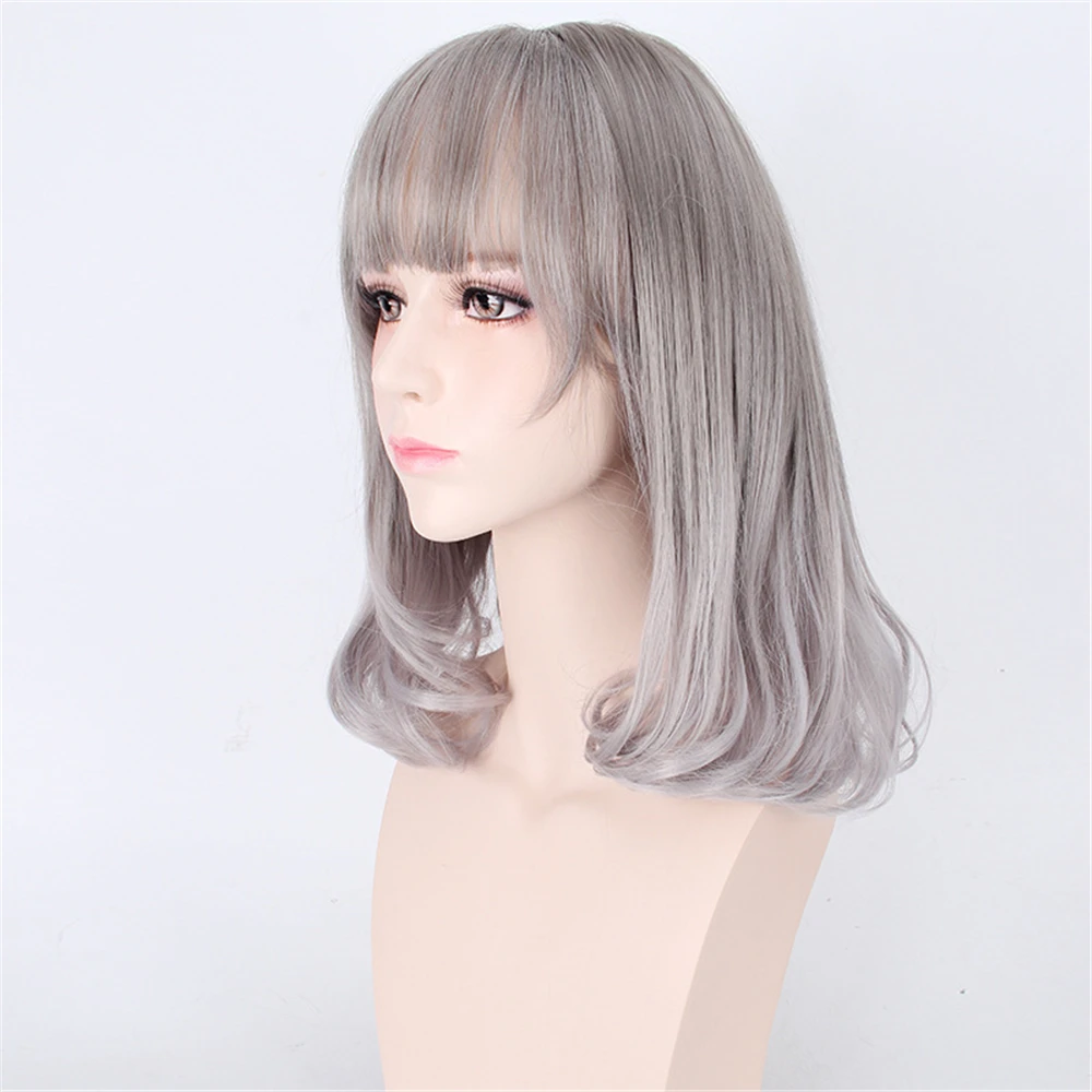 Парик женский короткий волос Qi воздух челка пушистый реалистичный девушка парик