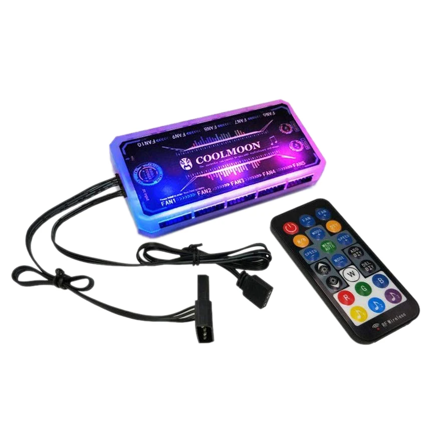 COOLMOON пульт дистанционного управления RGB Освещение музыка управление Лер шасси