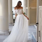 Новое поступление, блестящее Тюлевое платье со съемным болеро, ТРАПЕЦИЕВИДНОЕ свадебное платье, свадебные платья, Vestido De Noiva