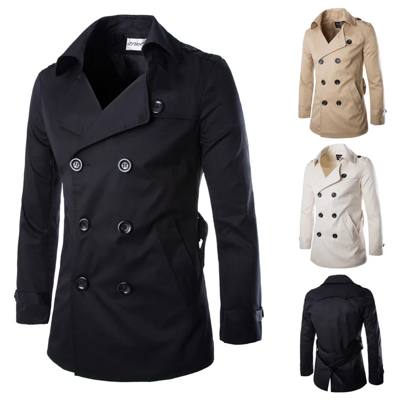 

The new 2021 foreign trade English men long cultivate one's morality double-breasted trench coat